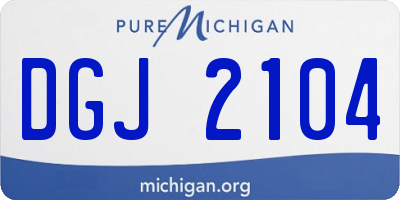 MI license plate DGJ2104