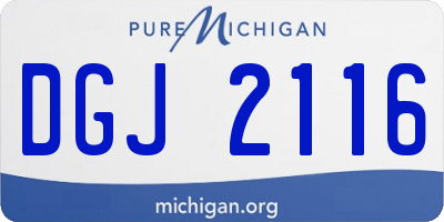 MI license plate DGJ2116
