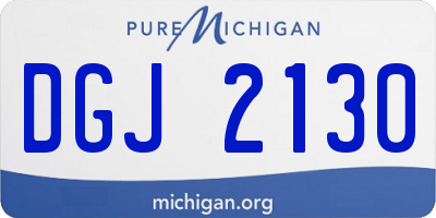 MI license plate DGJ2130