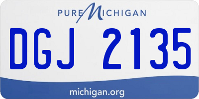 MI license plate DGJ2135