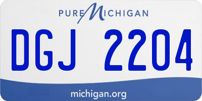 MI license plate DGJ2204