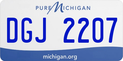 MI license plate DGJ2207