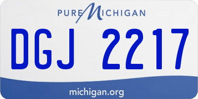 MI license plate DGJ2217
