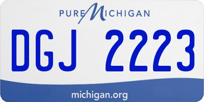 MI license plate DGJ2223