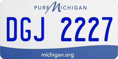 MI license plate DGJ2227