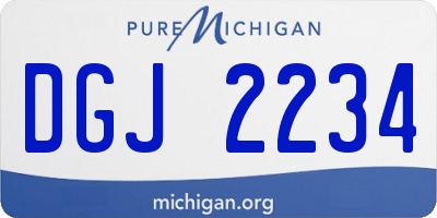 MI license plate DGJ2234