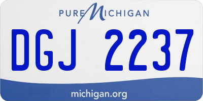 MI license plate DGJ2237