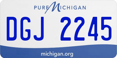 MI license plate DGJ2245