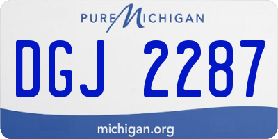 MI license plate DGJ2287