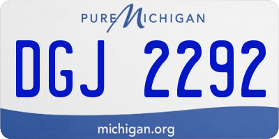 MI license plate DGJ2292