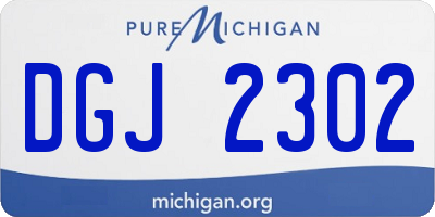 MI license plate DGJ2302