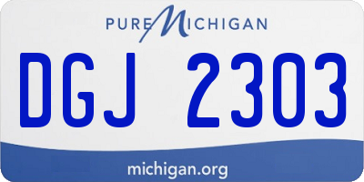 MI license plate DGJ2303