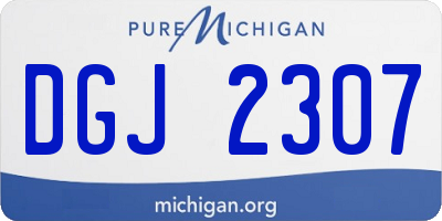 MI license plate DGJ2307