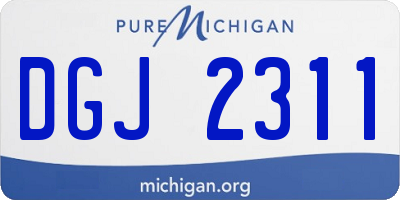 MI license plate DGJ2311