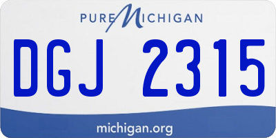 MI license plate DGJ2315