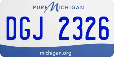 MI license plate DGJ2326