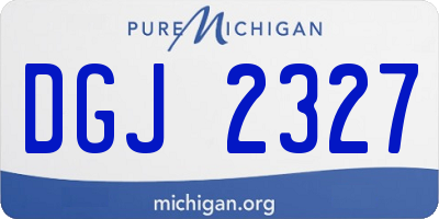 MI license plate DGJ2327