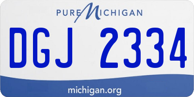 MI license plate DGJ2334