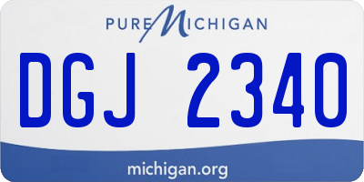 MI license plate DGJ2340