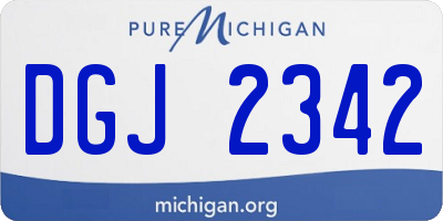 MI license plate DGJ2342