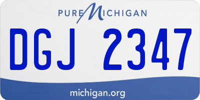 MI license plate DGJ2347