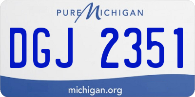MI license plate DGJ2351