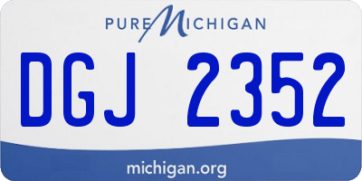 MI license plate DGJ2352
