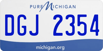 MI license plate DGJ2354