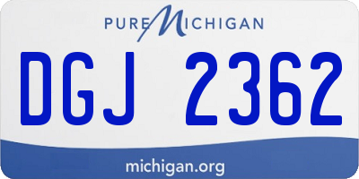 MI license plate DGJ2362