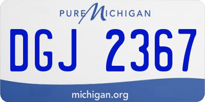 MI license plate DGJ2367