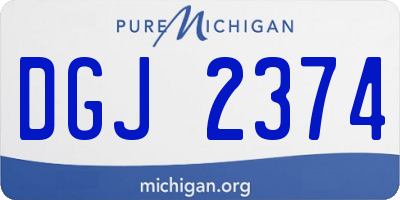 MI license plate DGJ2374
