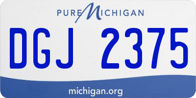 MI license plate DGJ2375