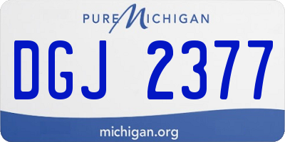 MI license plate DGJ2377