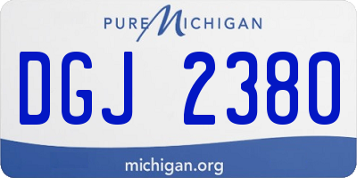 MI license plate DGJ2380