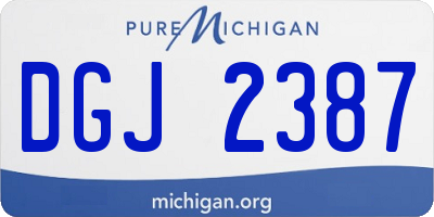 MI license plate DGJ2387
