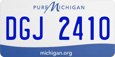 MI license plate DGJ2410