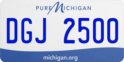 MI license plate DGJ2500
