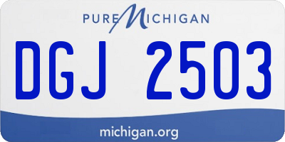 MI license plate DGJ2503
