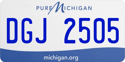MI license plate DGJ2505