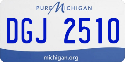 MI license plate DGJ2510