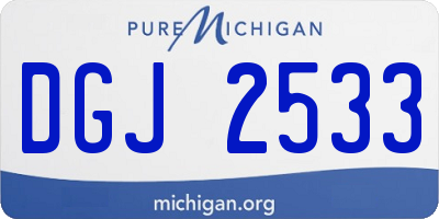 MI license plate DGJ2533