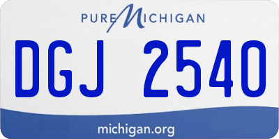 MI license plate DGJ2540