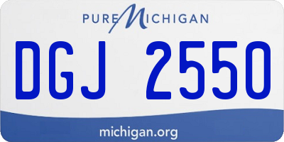 MI license plate DGJ2550