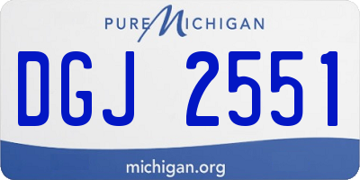 MI license plate DGJ2551