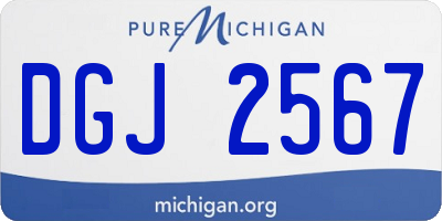 MI license plate DGJ2567