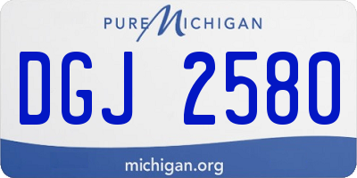 MI license plate DGJ2580