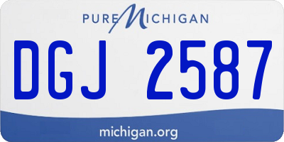 MI license plate DGJ2587