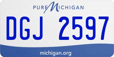 MI license plate DGJ2597