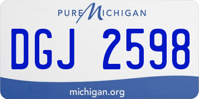 MI license plate DGJ2598