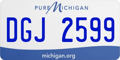 MI license plate DGJ2599